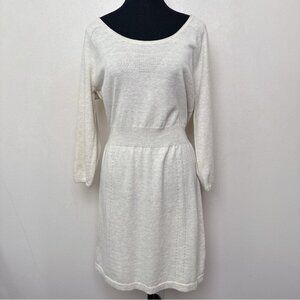 Gap Womens Medium Rabbit Hair Long Sleeve Ivory Sweater Dress